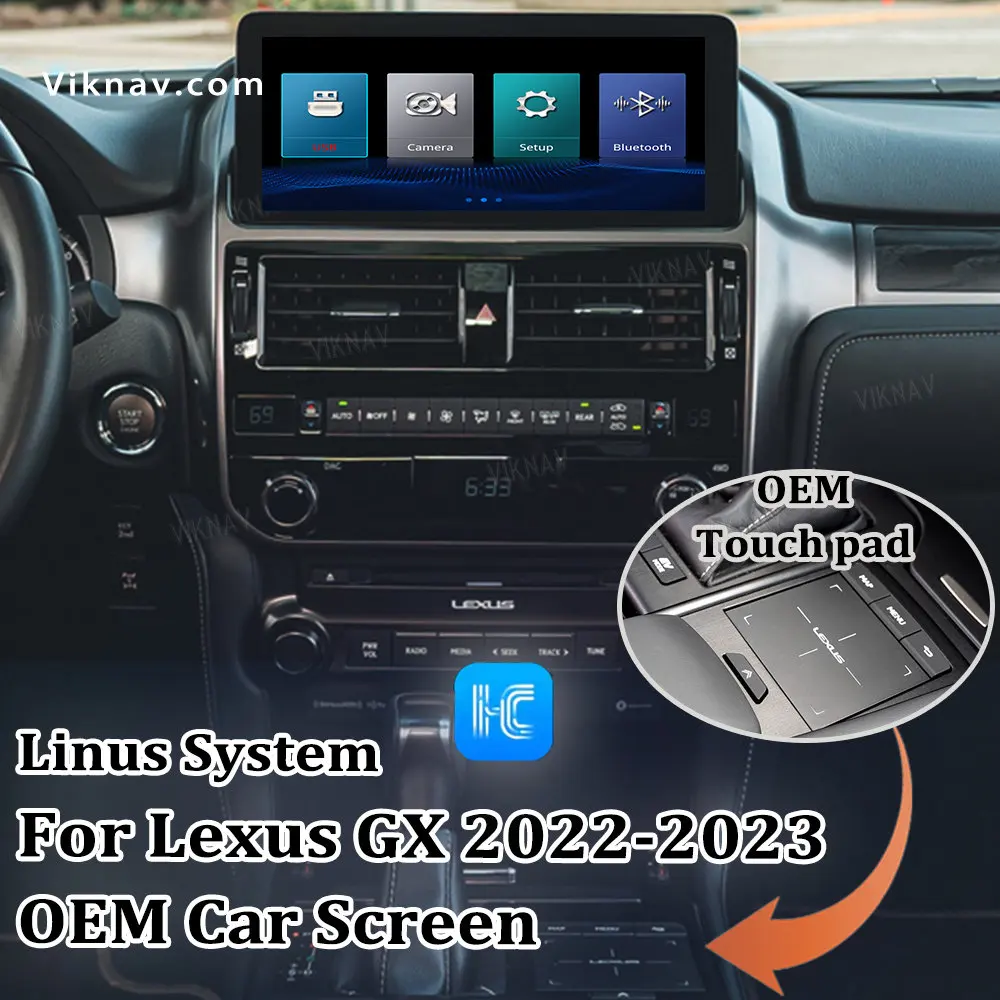 For Original Car Screen Linux System For Lexus GX 2022 2023 Wireless Apple CarPlay Android Auto