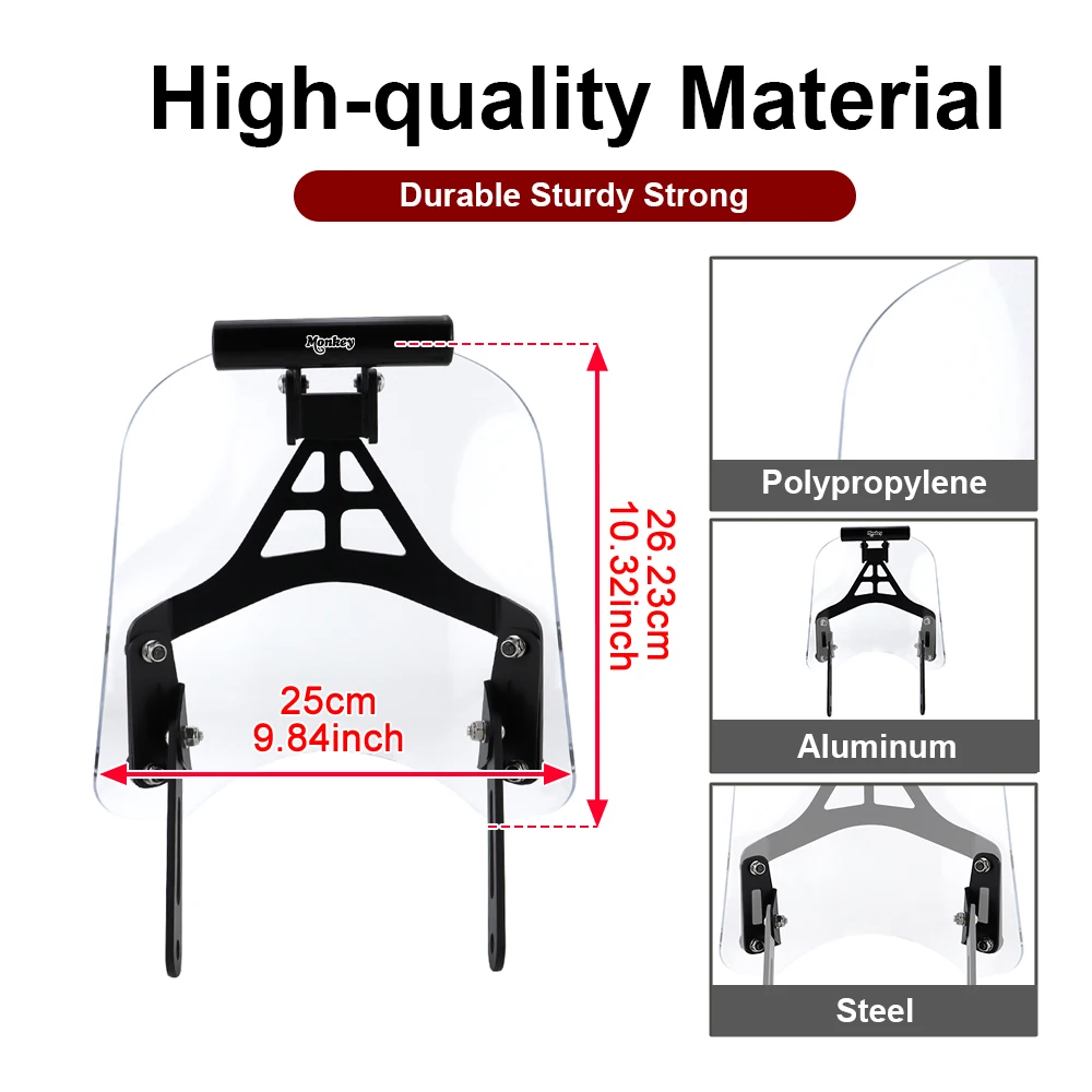 Misura Per Monkey 125 2018-2024 DAX 125 ST125 2022-2023 Moto Parabrezza Parabrezza Deflettore GPS Montaggio Staffa di Navigazione