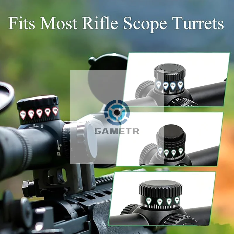 10 Sheets Rifle Scope Turret Stickers Rifle Scope Turret Tags For Close-Range & Mid-Range Precision Target Shooting Hunting