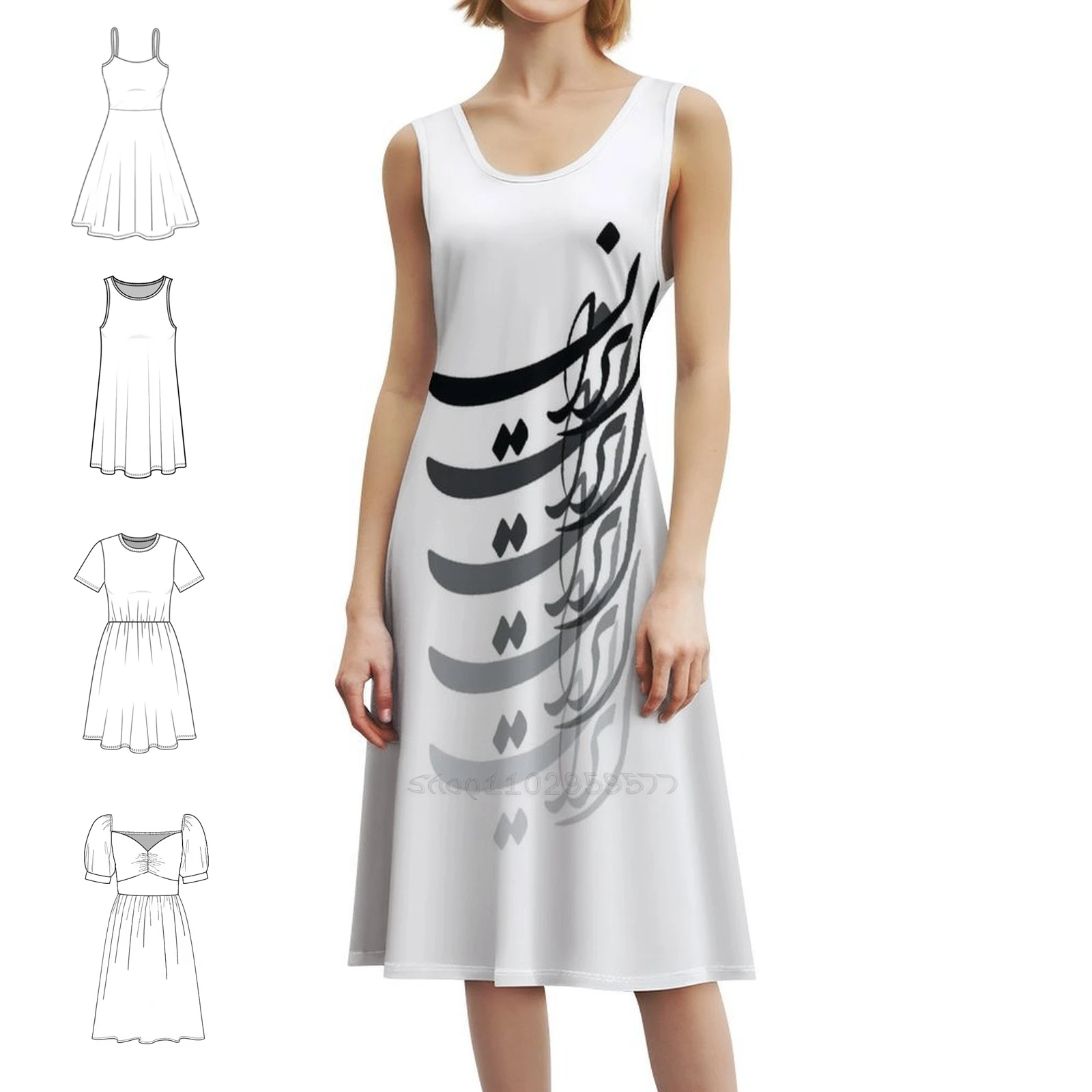 

Иран в персидской каллиграфии, женское уличное праздничное платье, модная клубная одежда с принтом для женской каллиграфии, Иран Иранский иранский