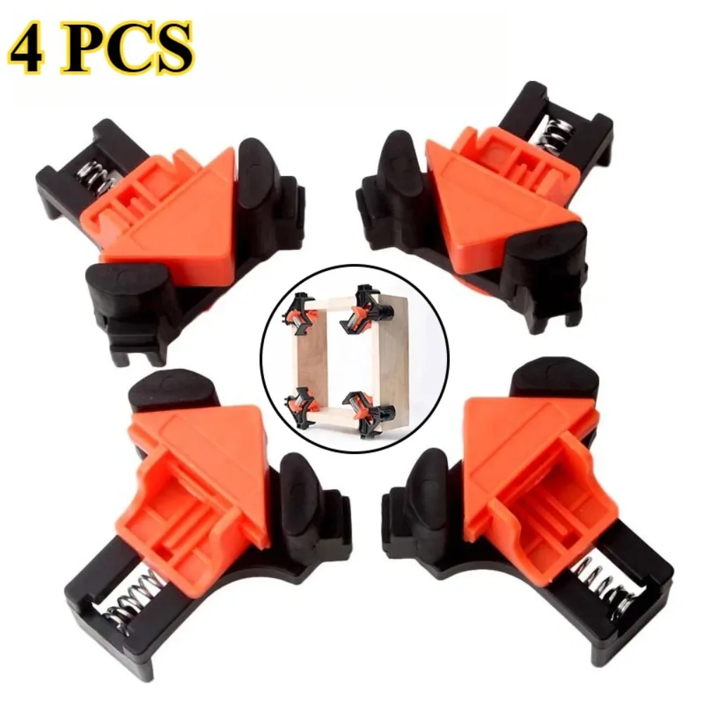 4-piece Set of 90 Degree Woodworking Angle Clamp Adjustable Quick Spring Woodworking Clamp Fixing Clamp Positioning Clamp Set
