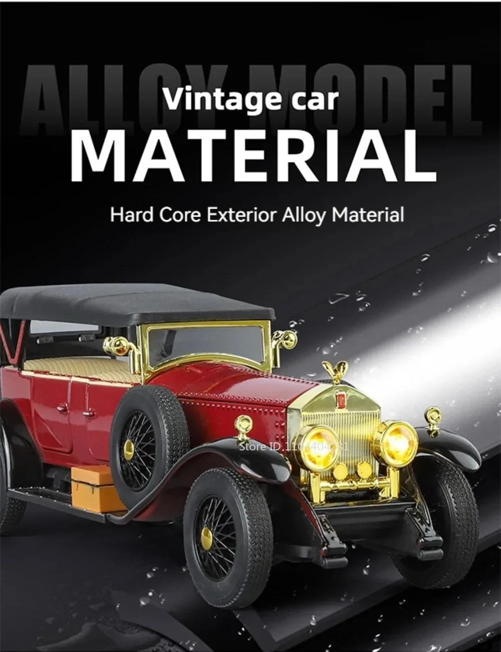 1:24 Phantom 300SL Legierung Diecast Vintage Auto Miniatur Modell Spielzeug Sound Licht Zurückziehen Türen Geöffnet Ornament Kinder Festival Geschenk – Detail 4