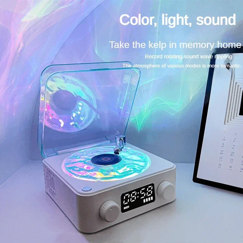 Imagem -02 - Mini Alto-falante Bluetooth Portátil de Ruído Branco Alto-falantes Retro Dormir Aid 360 Surround Sound Music Center com Suporte Rgb Light tf