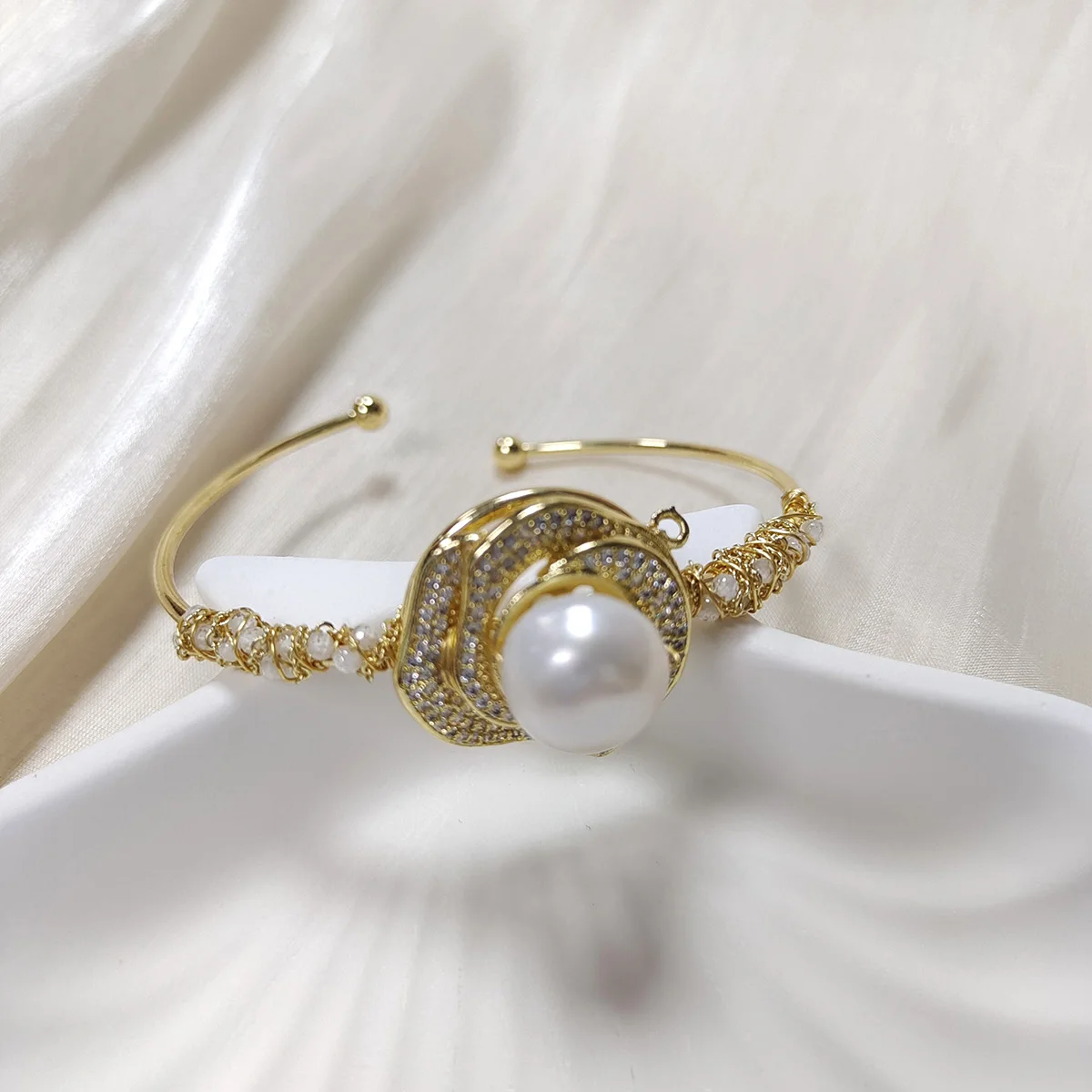 New freshwater pearl 24K gold plated gold charm bracelet jewelry female birthday gifts do not fade