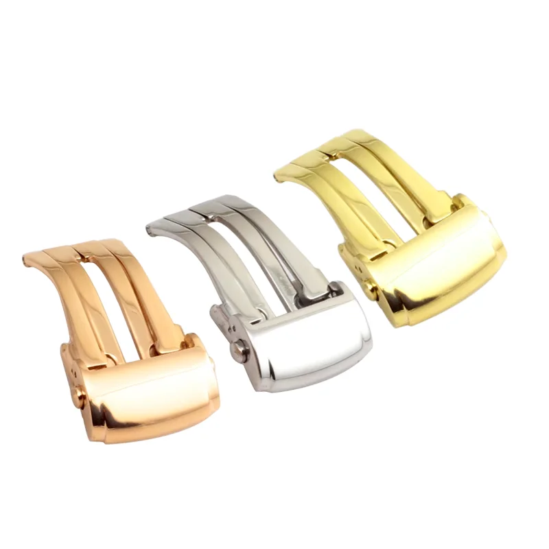 18mm For Maurice Lacroix Pontos PT6098 PT6388 LC6017 watch band Strap Metal Buckle Stainless steel Double-press folding clasp