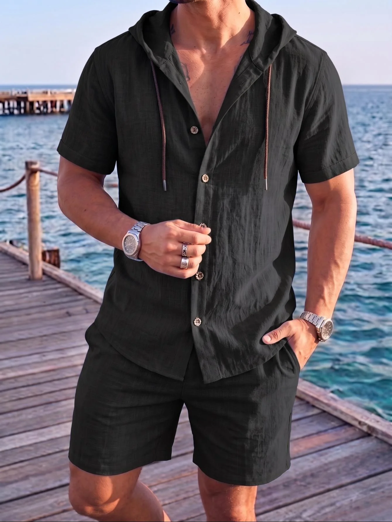 Conjunto Masculino de Linho An - Linen Shirt Summer avaliação e preço