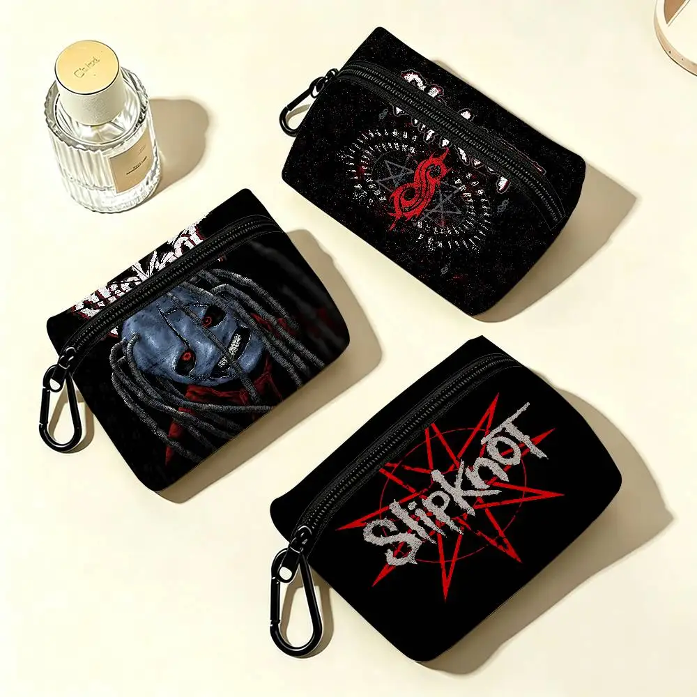 Slipknot Heavy Metal Band Oxford Cloth Zipper Wallet Multifunctional Hanging Coin Bag For Credit Cards Keys Coins Earbuds