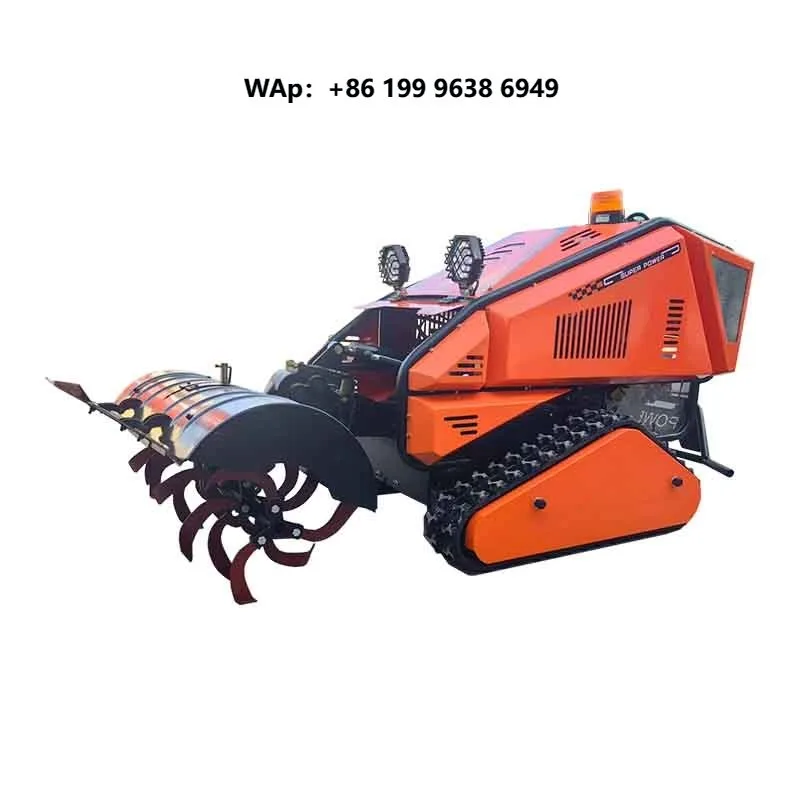 Remote Control Crawler Implement Carrier Machine for Farming Mowing Cultivation Ditching Ridging Fertilizing and Bulldozing