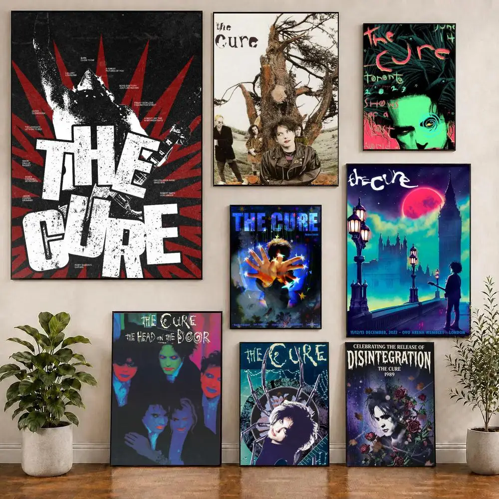 The Cure band Poster Waterproof Sticky WallArt Print For Bedroom Living Room Hallway Bar Home Decor