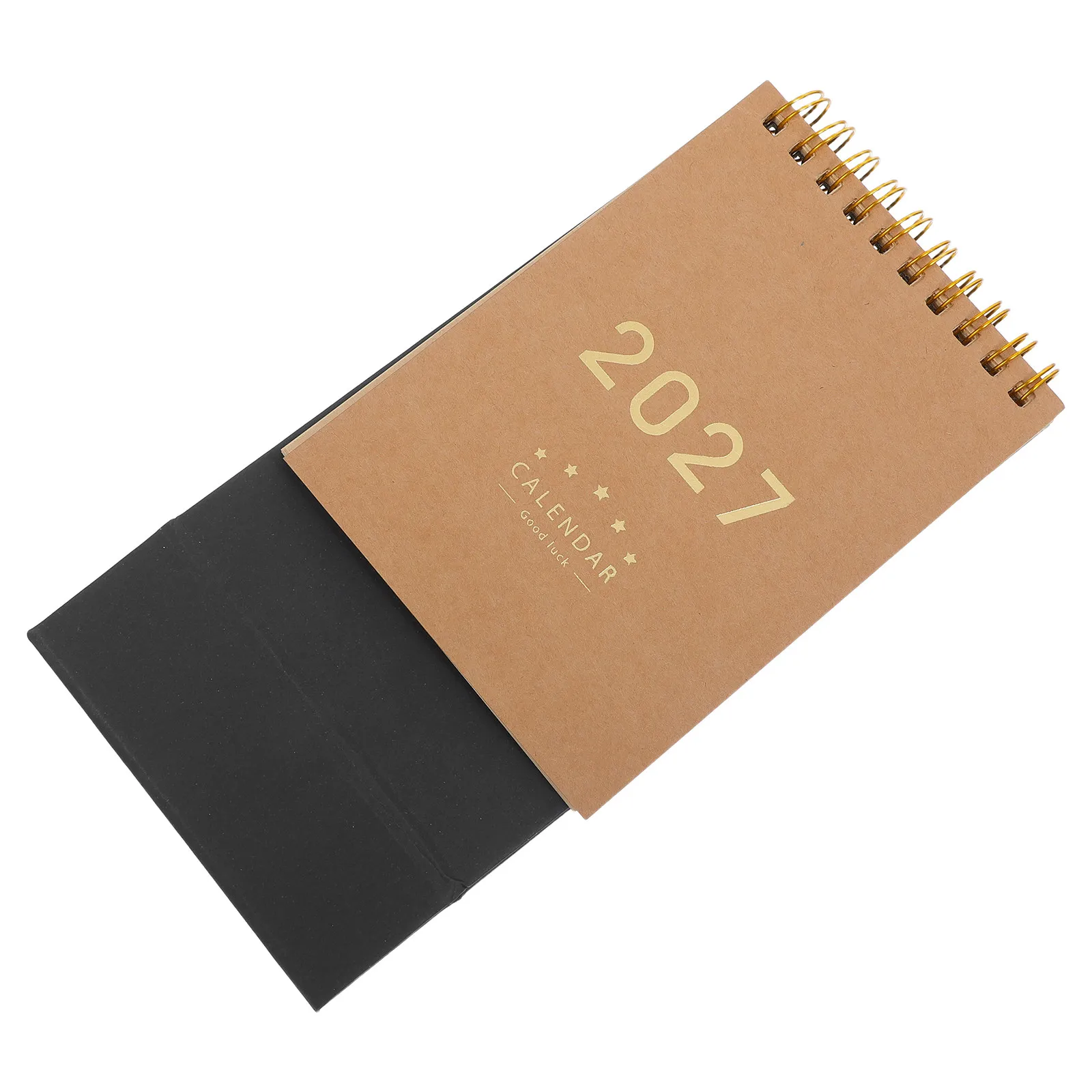 2027 Mini Brown Kraft Paper Desk Calendar Small Standing Monthly Desktop Planner Office School Small Desktop Calendar