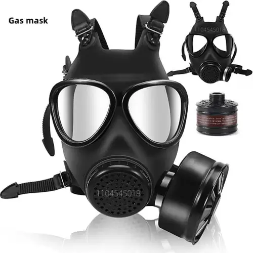 Máscara de gas tipo 87, respirador montado en la cabeza contra la contaminación nuclear química, máscara de gas de cara completa con filtro de 40 mm