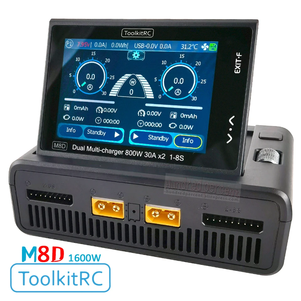 ToolkitRC M8D スマート充電器 2CH タッチスクリーンデュアル