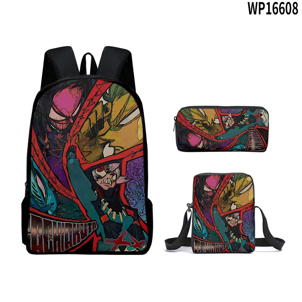 Trendy Youthful Harajuku Funny Gachiakuta 3D Print 3pcs/Set Travel bags Laptop Daypack Backpack Shoulder Bag Pencil Case
