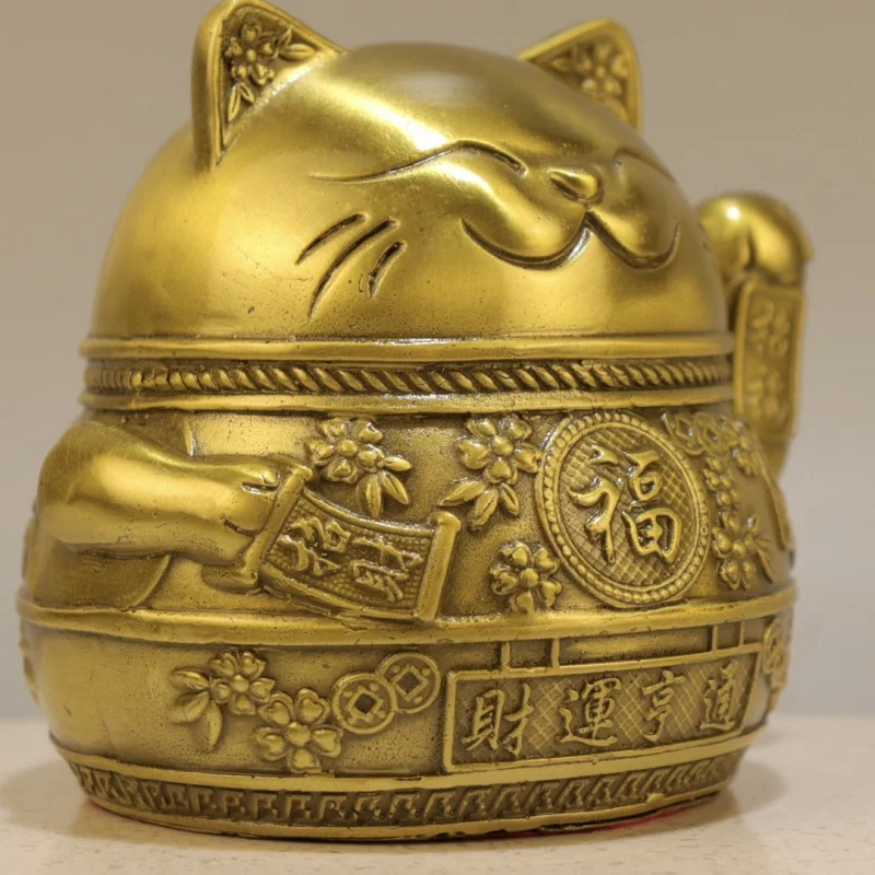 Brass Fortune Cat Home Decoration Office Store Opening Entryway Cashier Counter Decorative Mascot