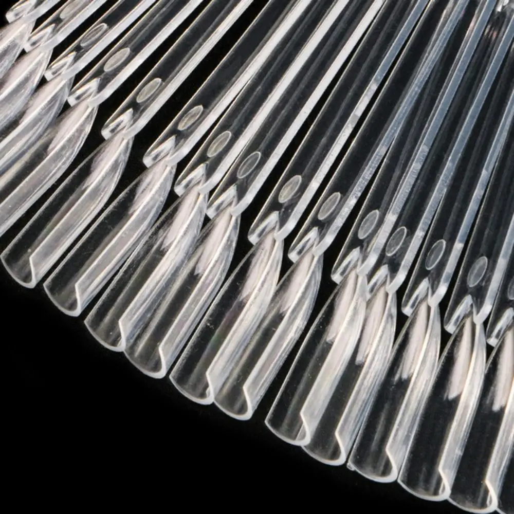 50개 투명 네일 디스플레이 스틱 (링 젤 폴리쉬 연습용 가짜 네일 팁, 컬러 차트 팁, 네일 아트 도구 포함)