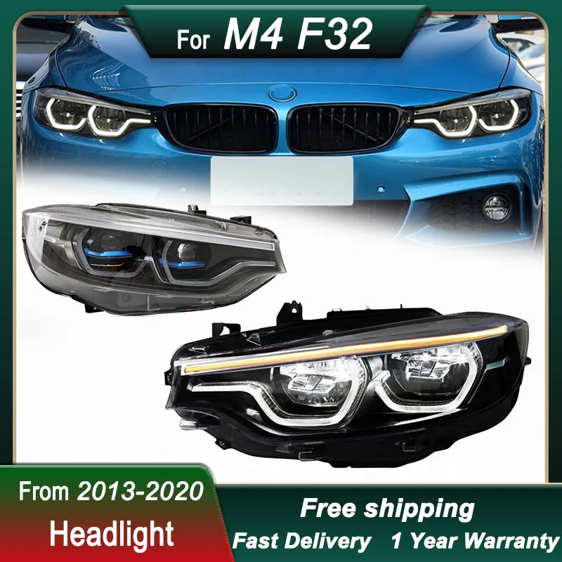 

Автомобильные фонари для BMW 4 серии M4 F32 2013-2020, новый стиль, обновленная полная деталь, передняя фара DRL, передняя лампа в сборе