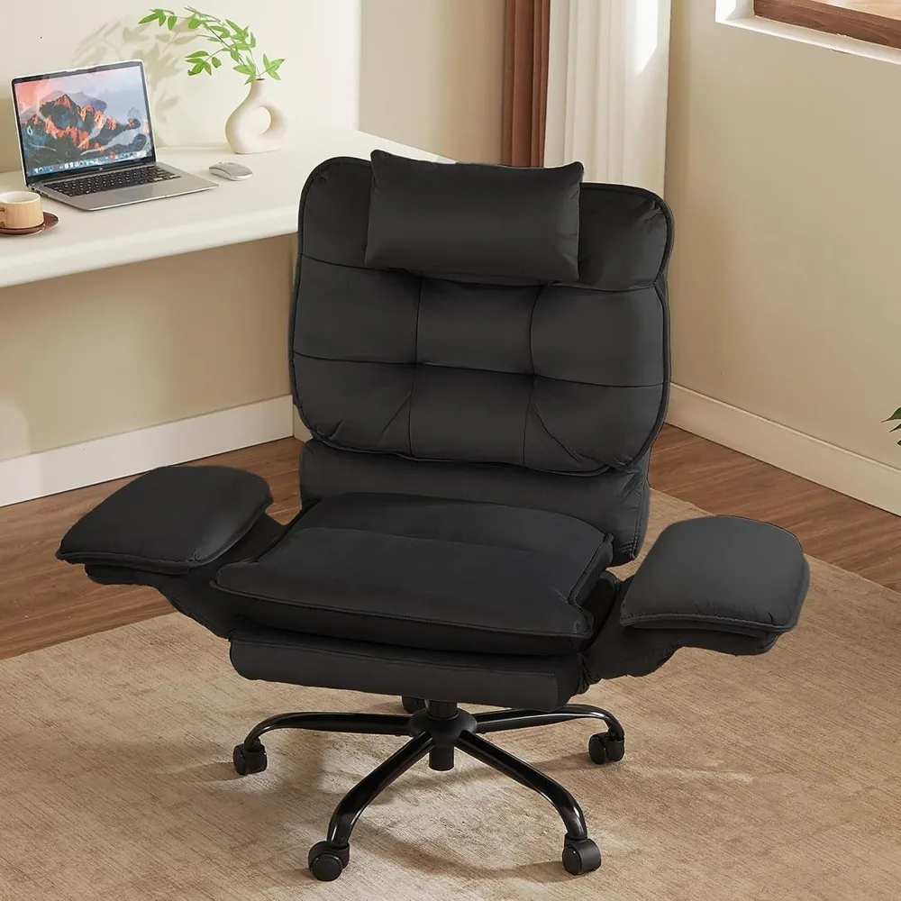

Office Chair with Adjustable Arms, 135° Reclining Velet Executive Chair with Wheels, Big and Tall Computer Desk Chair