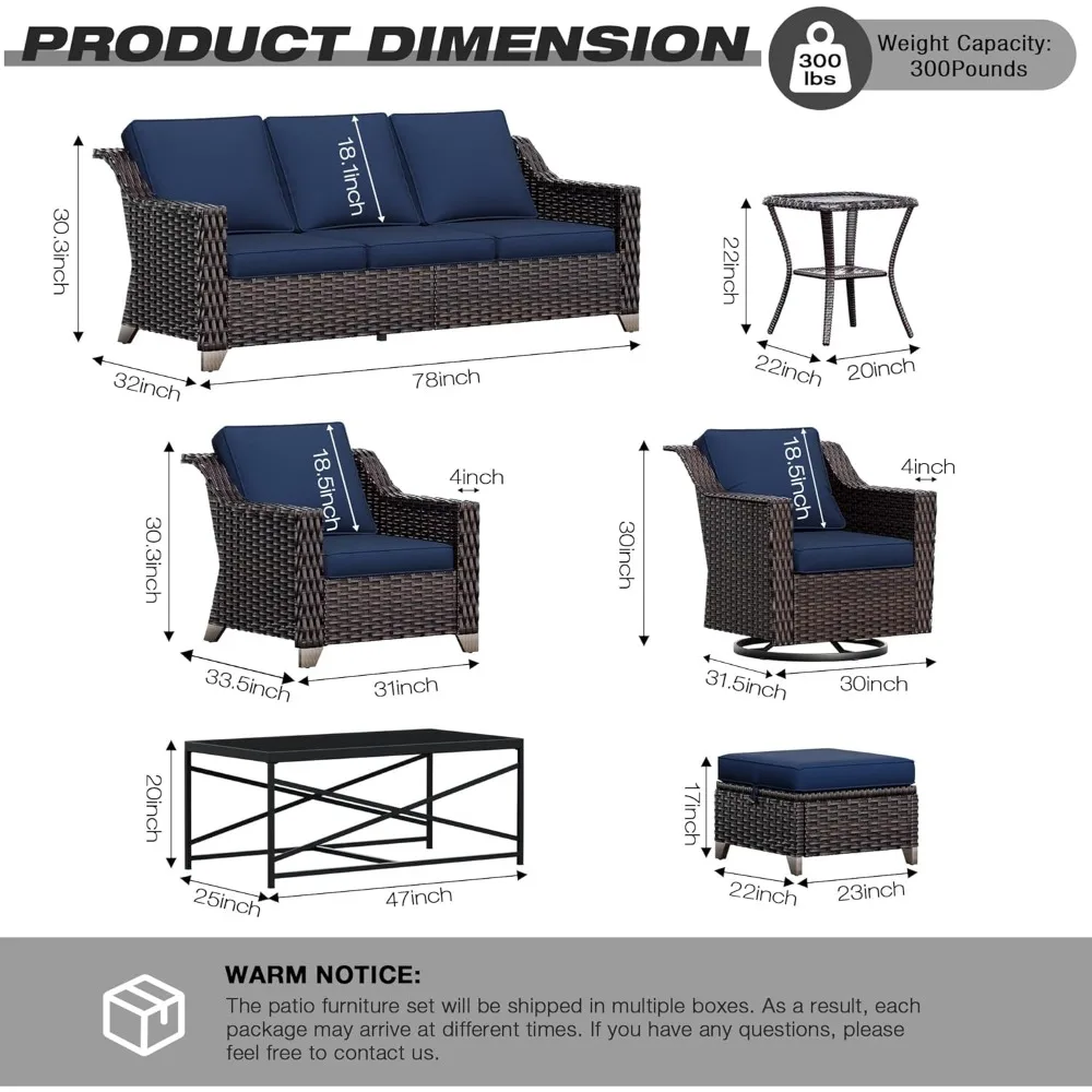 

One Set of Two Terrace Chairs, Outdoor Rattan Furniture, Wide Armrests and Thick Cushions, Upgraded To A Larger Size