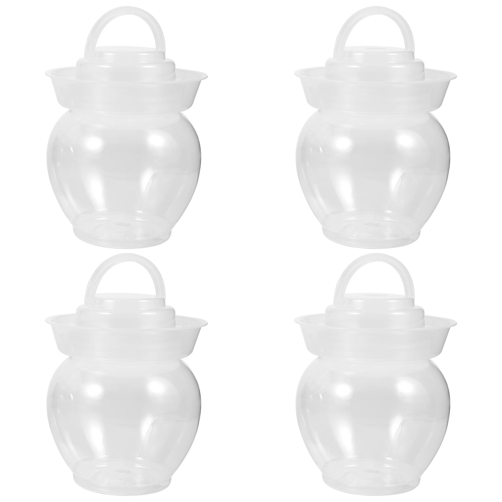 

4 Pcs Milk Tea Jars 500ml Clear Plastic Bottles Sealed Portable Empty Juice Beverage Containers For School Work