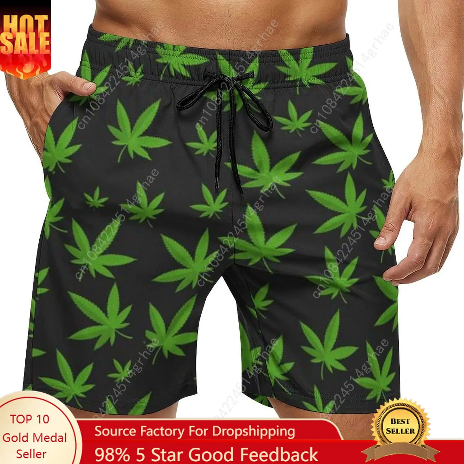 

Leaf Weed Cannabis Shorts Man Beach Short Pants Casual Board Shorts Breathable Clothes