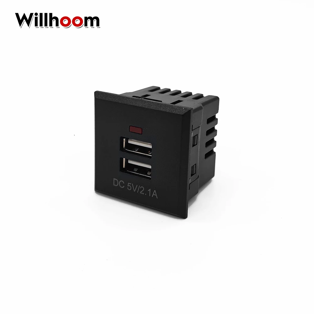 5V 2.1A Dual USB AC Power Socket incrustado Dual USB Desktop receptáculo DC Charging Power Panel Module Outlet test circuito DIY