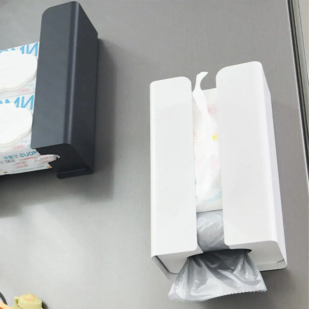 Wall Mounted No punching magnet storage container Garbage Bag Dispenser Self Adhesive Kitchen Bathroom Paper Tissue Holder