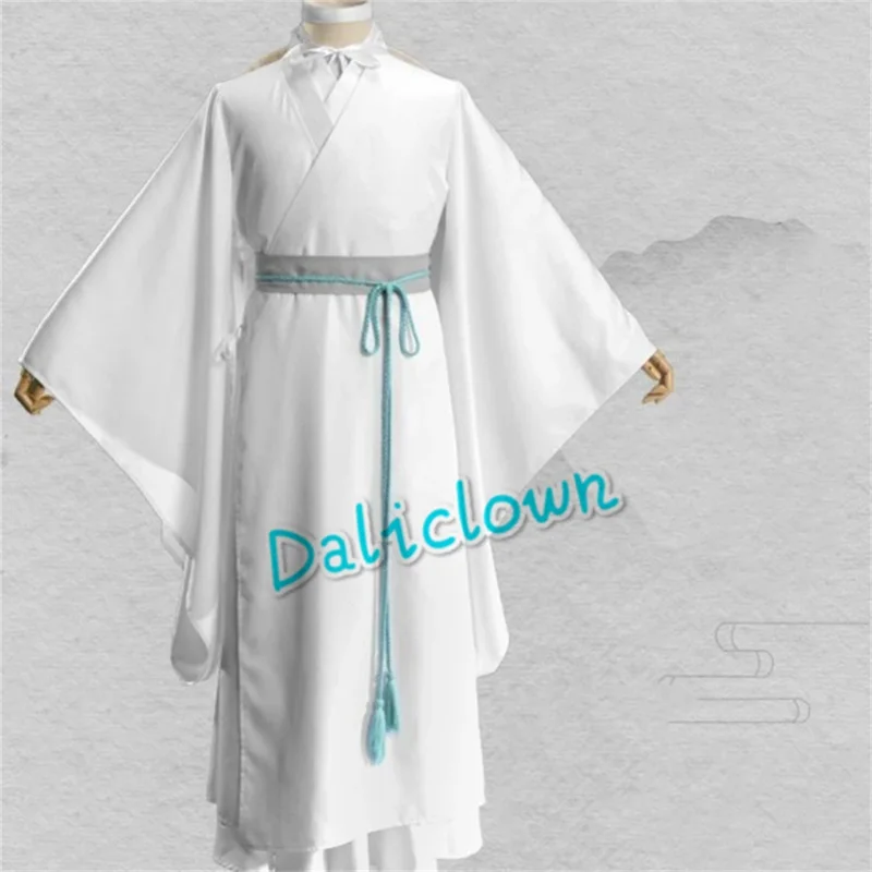 Anime Heaven Official Blessing Xie Lian Cosplay Costume, Prince Tian Guan Ci Fu, Wig Xielian, Bamboo Hat Prop, White Hanfu