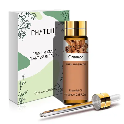 PHATOIL 10ml Cinnamon Essential Oils Pure Natural for Diffuser Massage Spa Aromatherapy DIY Candles Soap Making