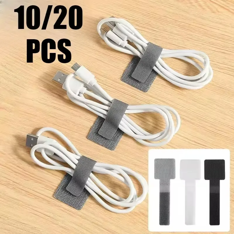 Reusable Cable Ties Fastening Wire Organizer Cord Rope Holder Self Adhesive Adjustable Cord Organizer Straps Desk Management