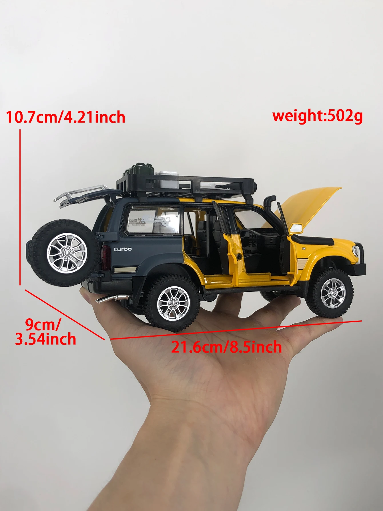 1: 24 نموذج سيارة لاند كروزر LC80 محاكاة من سبائك الزنك، زخرفة ثابتة، سيارة هدية معدنية قابلة للجمع #6