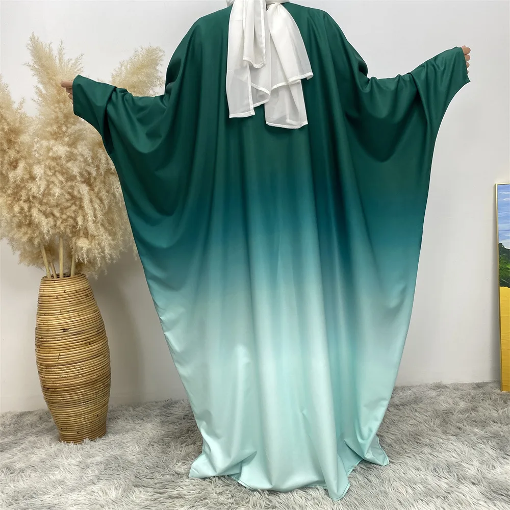 Ramadan femmes musulmanes ouvert Abaya dégradé couleur Kimono Cardigan dubaï turquie caftan vêtements islamiques robe Marocain Eid Jalabiya