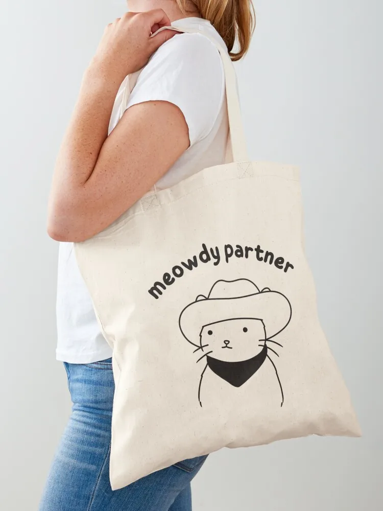 

meowdy partner! Tote Bag canvas shopping bag Large bags for women woman shopping bag shopper bags