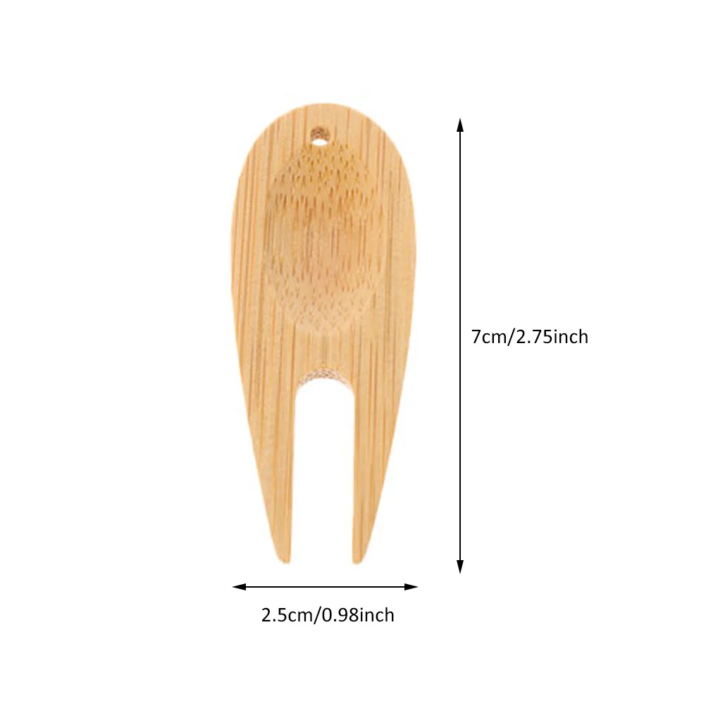 16Pcs Bamboo Golf Divot Tool Multifunctional Golf Fork Portable Pitch Repairer Ball Marker Wooden Tool Accessory