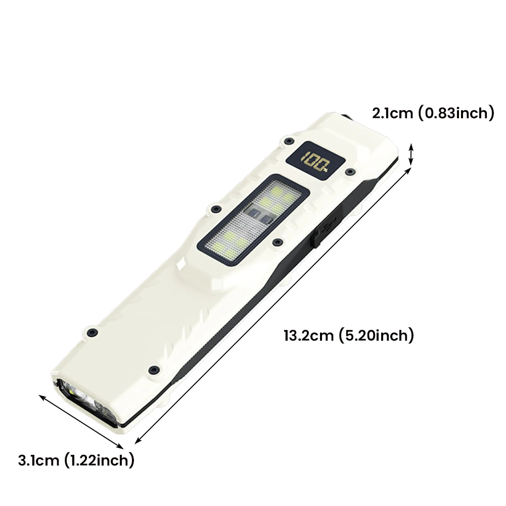 مصباح يدوي LED USB-C قابل لإعادة الشحن مع شاشة LED رقمية خفيفة الوزن ومفتاح مزدوج لحالات الطوارئ المنزلية الخارجية #6
