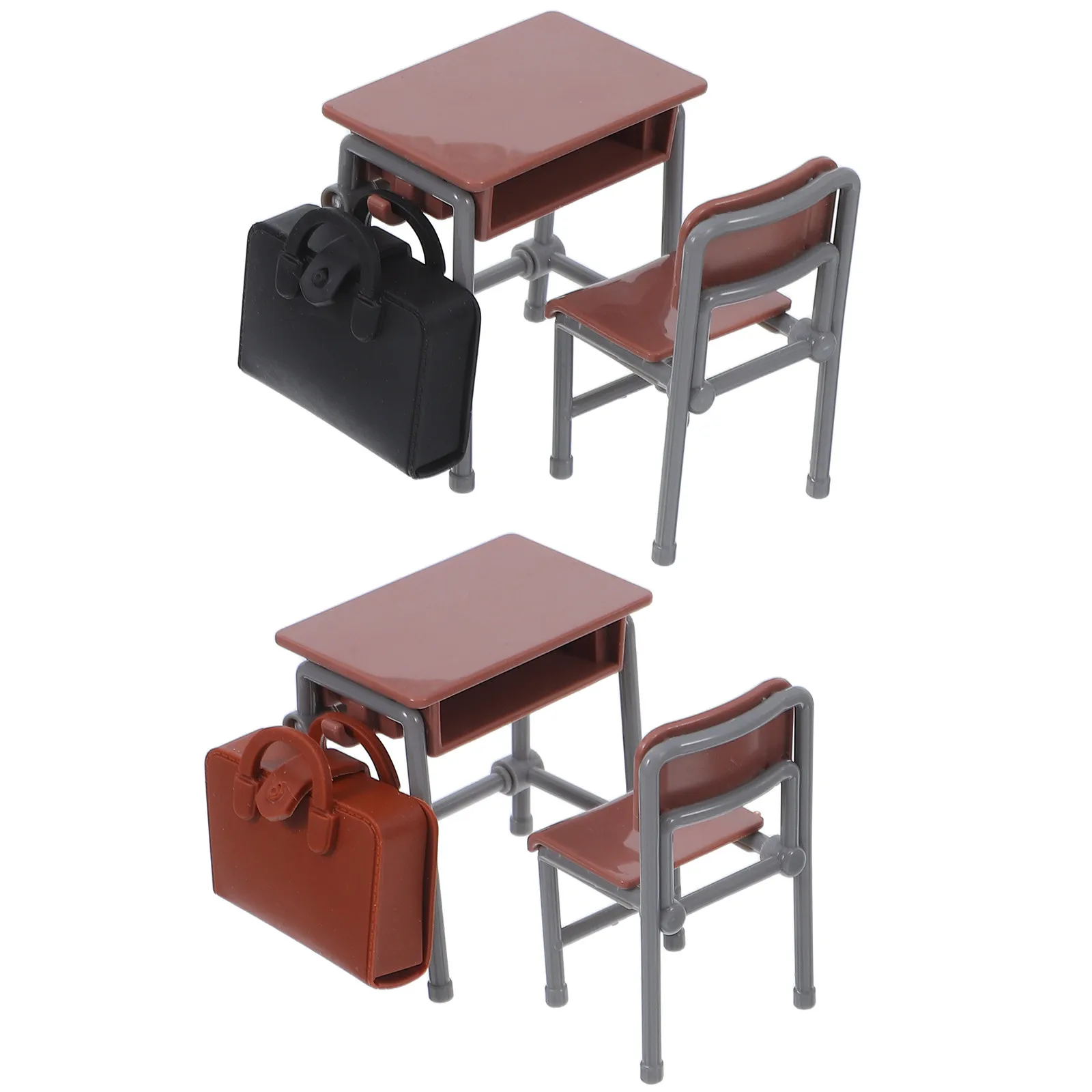 

1Set Miniature Desk Chair Backpack Handcraft School Supplies for Dollhouse Classroom Decoration Miniature School Supplies