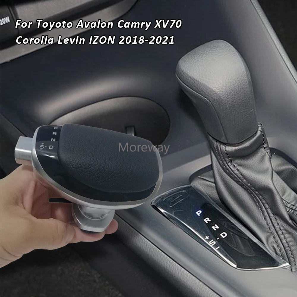 Leather Alloy Auto Gear Stick Shift Knob Lever For Toyoto Avalon Camry XV70 Corolla 2019 2020 Levin IZON 2021 Accessories