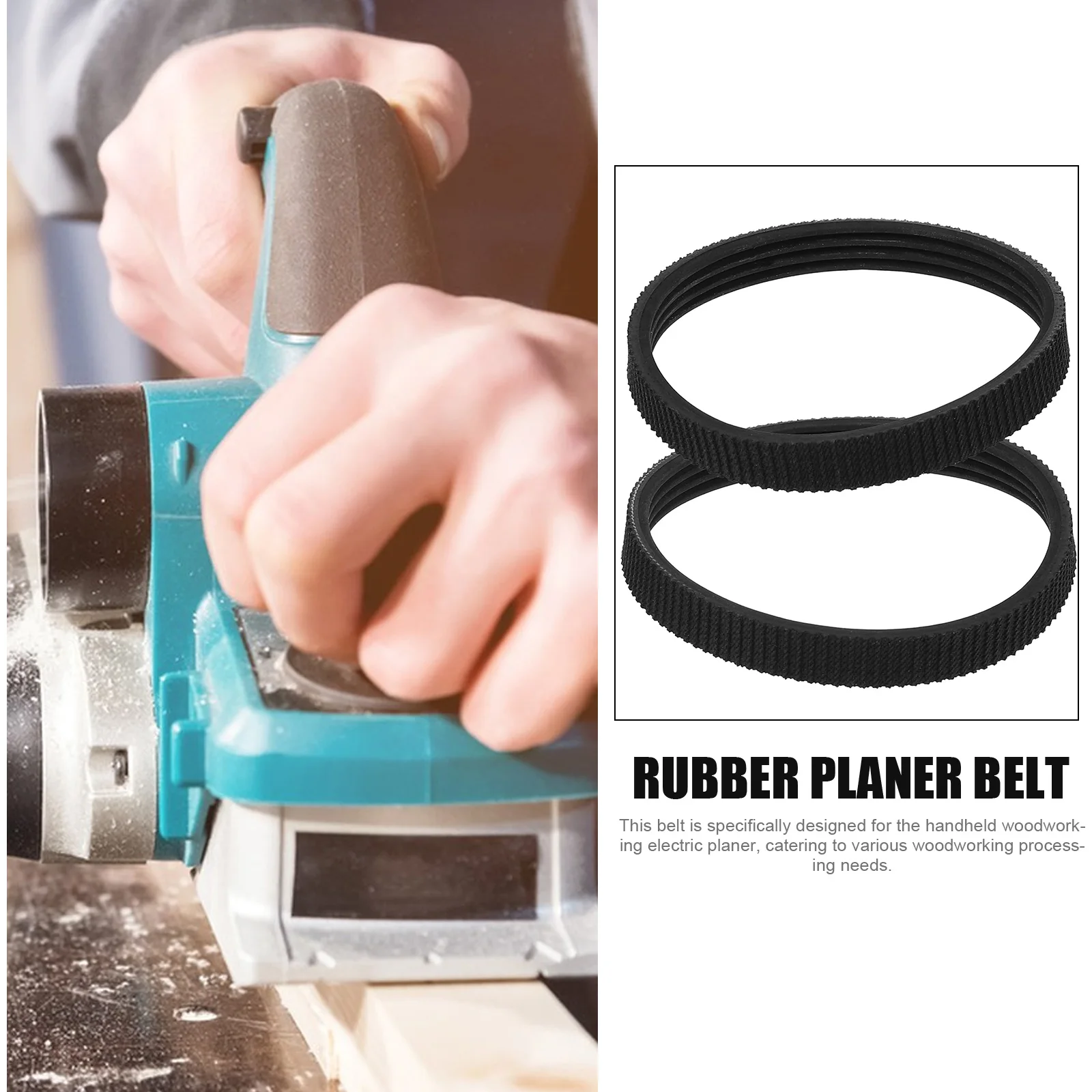 

2Pcs Electric Belt Rubber Drive Belts for Belt Replacement held Woodworking Tools Durable Replacement Fitting