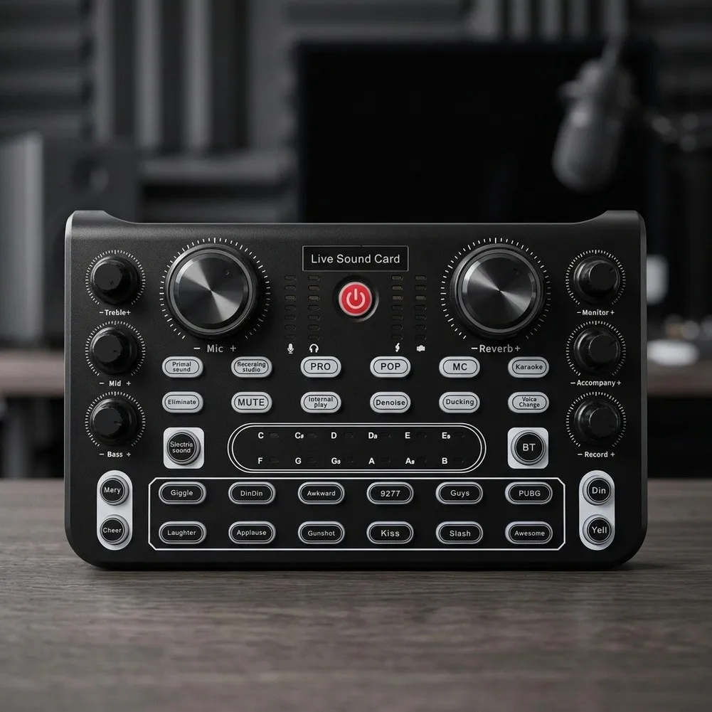For X60 Professional Sound Card Audio Mixer With Noise Reduction For Live Streaming For Karaoke Broadcasting For Ktv Equipment