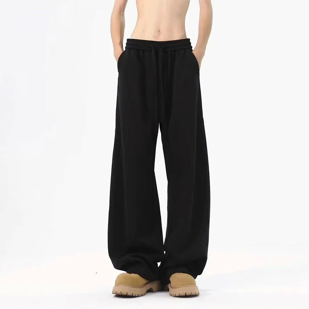 Mens Streetwear Trousers Autumn Wide Leg Sports Casual Pants Youth Daily Campus Versatile Straight-Leg Pant Male Men'S Clothing