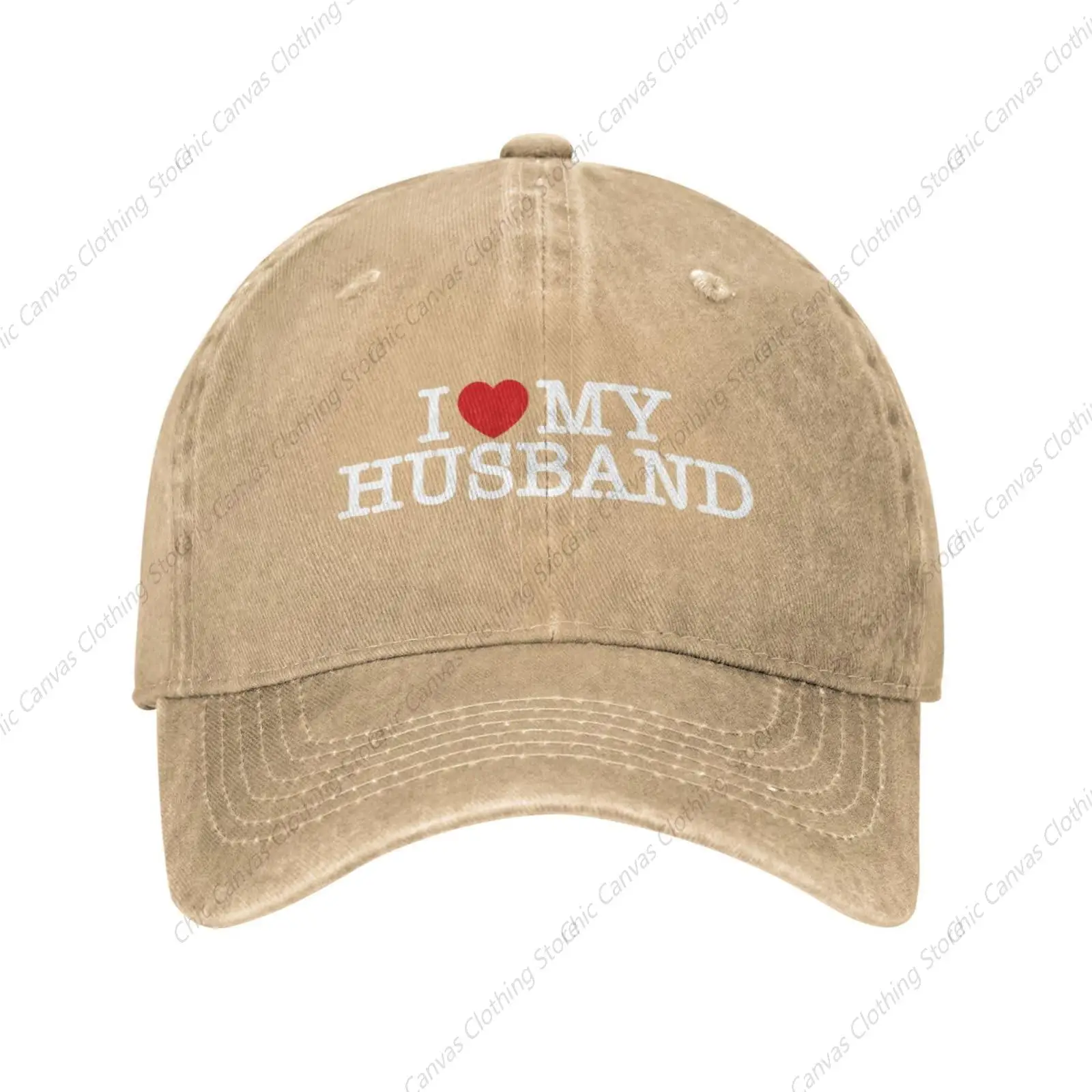 I Coussins My Husband I Love My Husband Baseball Hat, Ajustable Washed Denim Hat, Respirant Hip Hop Sunshade Hat for 03/Outdoor