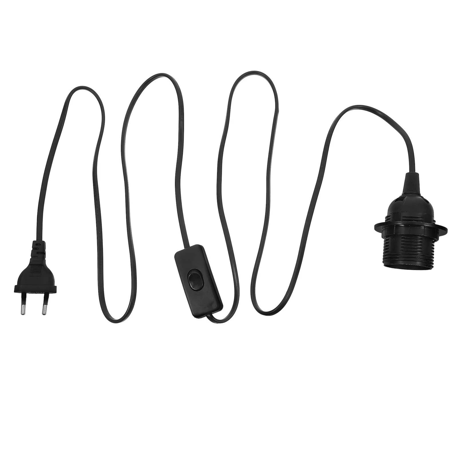 

1.8m Double Round Plug Switch Light Cord Cable E27 Socket on Off Eu Plug Fire Resistant Hanging Light Cord for Party Wedding