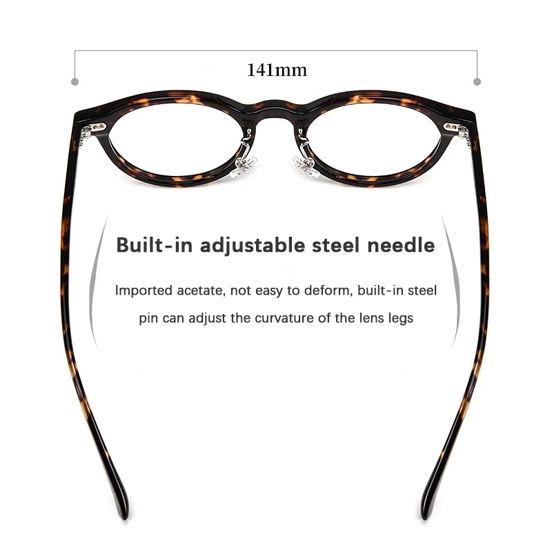 2024 Vintage Round Acetate Glasses Frame Men Retro Trending Decorative Eyeglasses Frame Women Luxury Brand Fashionable  Eyewear