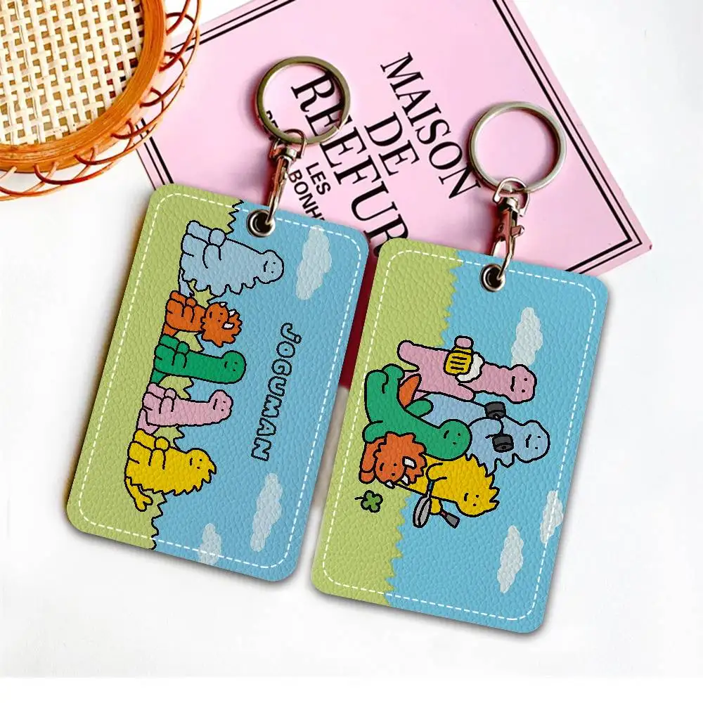 

Мультяшный брелок-картхолдер J-Joguman из искусственной кожи, 1 шт., для ключей, брелок для дверных замков, брелок для ID-карт