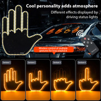 Funny Car Finger Gesture Light Car Multi-function Warning Tip Light Anti-Tailgating Light Interactive palm light Car Accessories