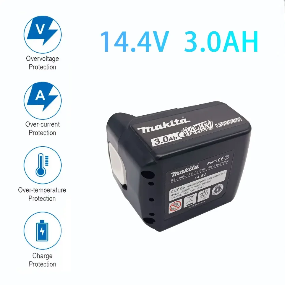 Original Makita 3000mAh 14.4V Rechargeable Li-ion Battery For Makita 14V Power Tools 3.0Ah Batteries BL1460 BL1430 1415 194066-1