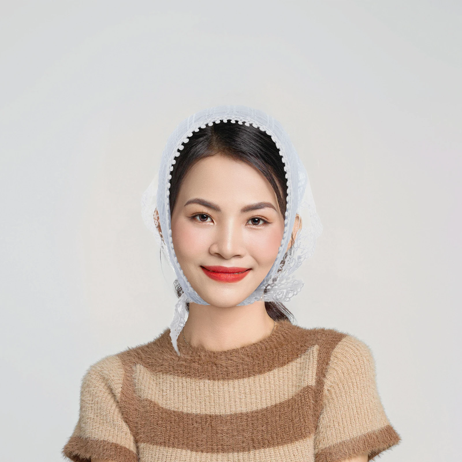 

Vintage Triangle Hair Elegant French Headscarf Non-Slip Lace Headband Decorative Neck Scarf For Women Wedding Hair Accessories