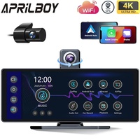 Aprilboy C4 10.26'' Wireless CarPlay Screen 4K Dash Cam with Android Auto Portable Car Stereo GPS AirPlay MirrorLink AUX FM