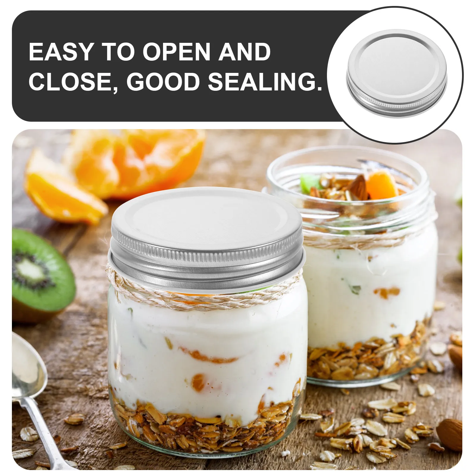 20Pcs Tinplate Mason Jar Lids Wide Mouth Regular Mouth Reusable Leakproof Storage Caps for Canning Jam Honey Preserves Freezer