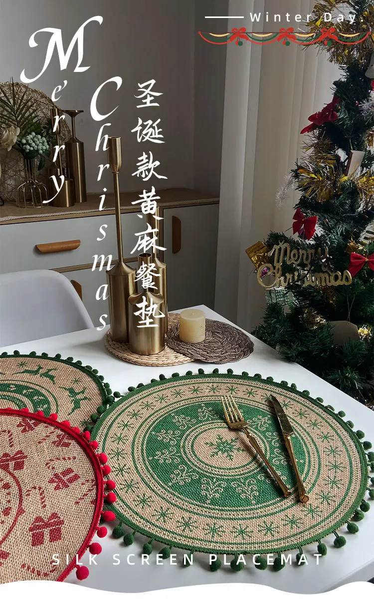 BOMHCS Handmade Crochet Lace Doilies 12 In To 13 In Christmas Red Green Pack Of 2 PCS Kitchen Coasters Coffee Table Placemats Wedding Vase Mats