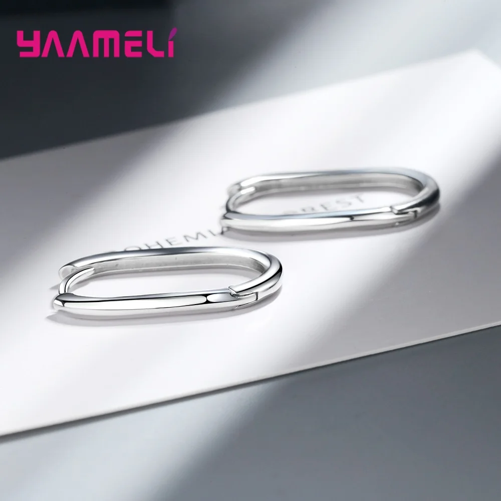 Pendientes de Plata de Ley 925 100% Auténtica para Mujer y Hombre, Aros Simples en Color Plata y Dorado, Joyería para Bodas